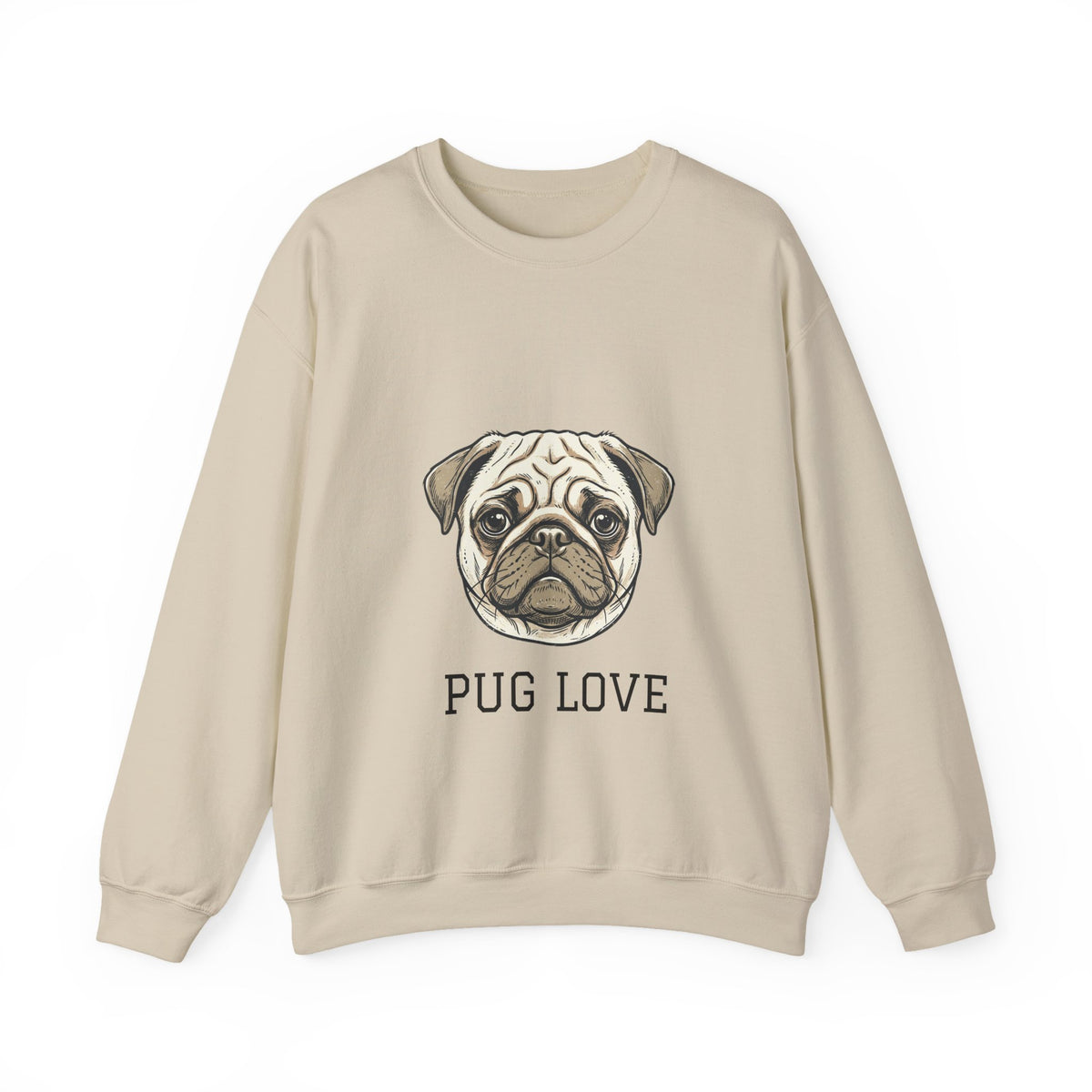 Pug Love Sweatshirt - Cute Pug Face Crewneck for Dog Lovers