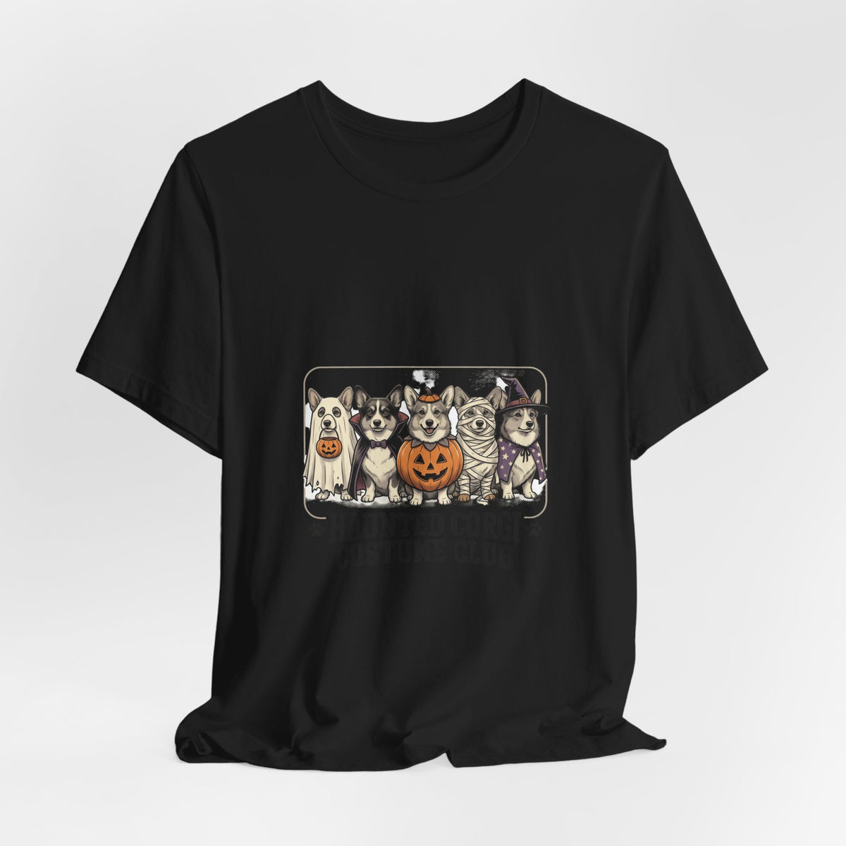 Haunted Corgi Costume Club Tee | Halloween Dog Costume Shirt