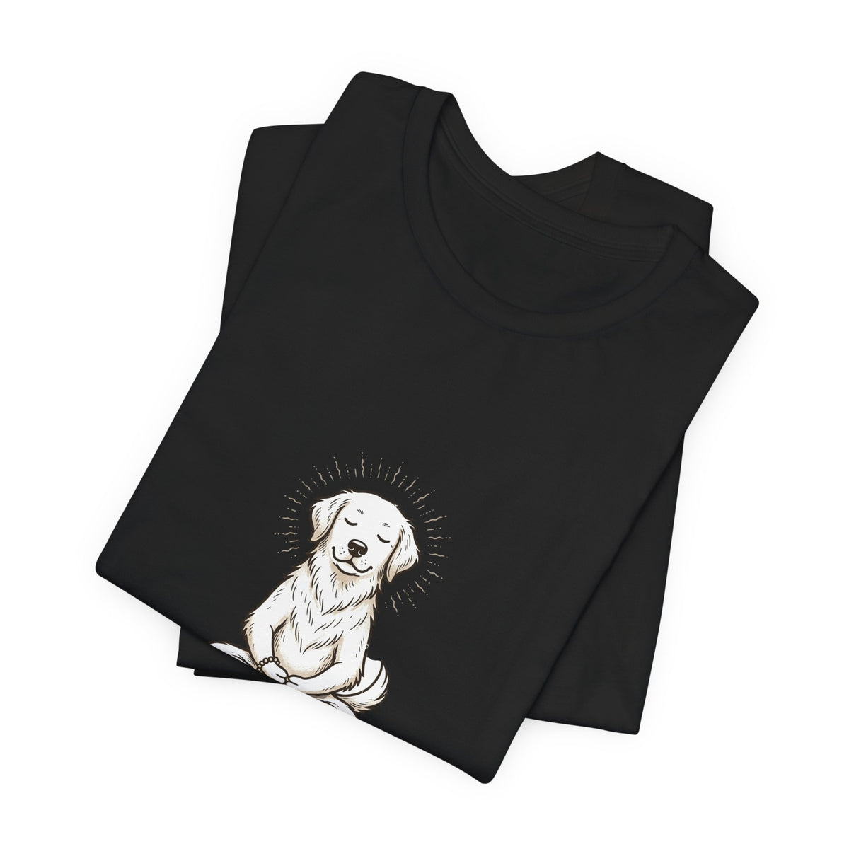 Meditating Dog T‑Shirt – "Just Breathe" Relaxation Tee