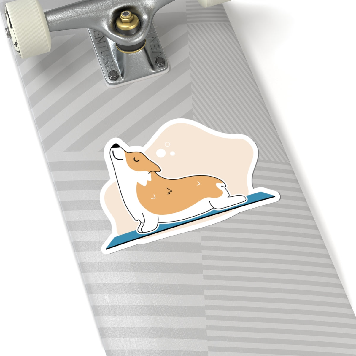 Corgi Yoga Sticker — Cute Stretching Dog Kiss-Cut Vinyl Decal