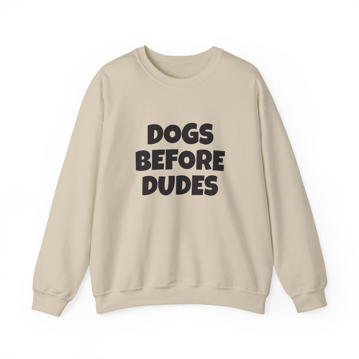 Dogs Before Dudes Sweatshirt — Funny Pet Lover Crewneck