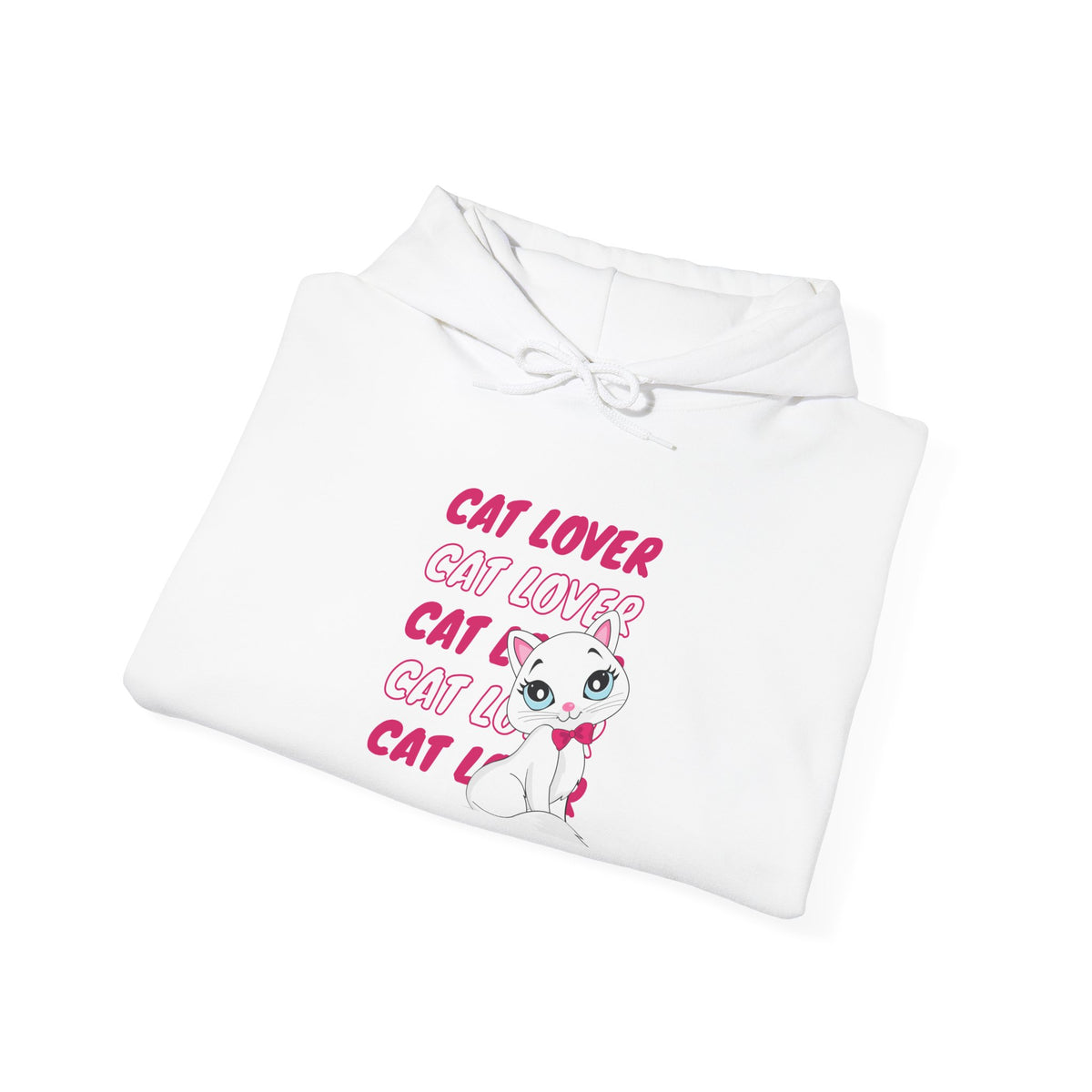 Cat Lover Hoodie — Cute Pink Cat Graphic Pullover