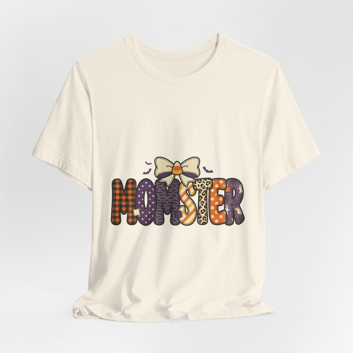 Momster Halloween Graphic Tee | Mom Halloween Shirt, Spooky Plaid Lettering