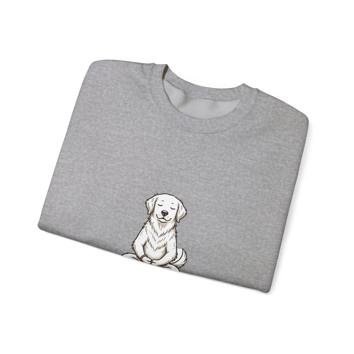 Crewneck Sweatshirt — 'Just Breathe' Meditating Dog Relaxation Pullover