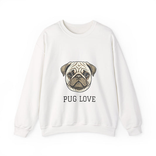Pug Love Sweatshirt - Cute Pug Face Crewneck for Dog Lovers