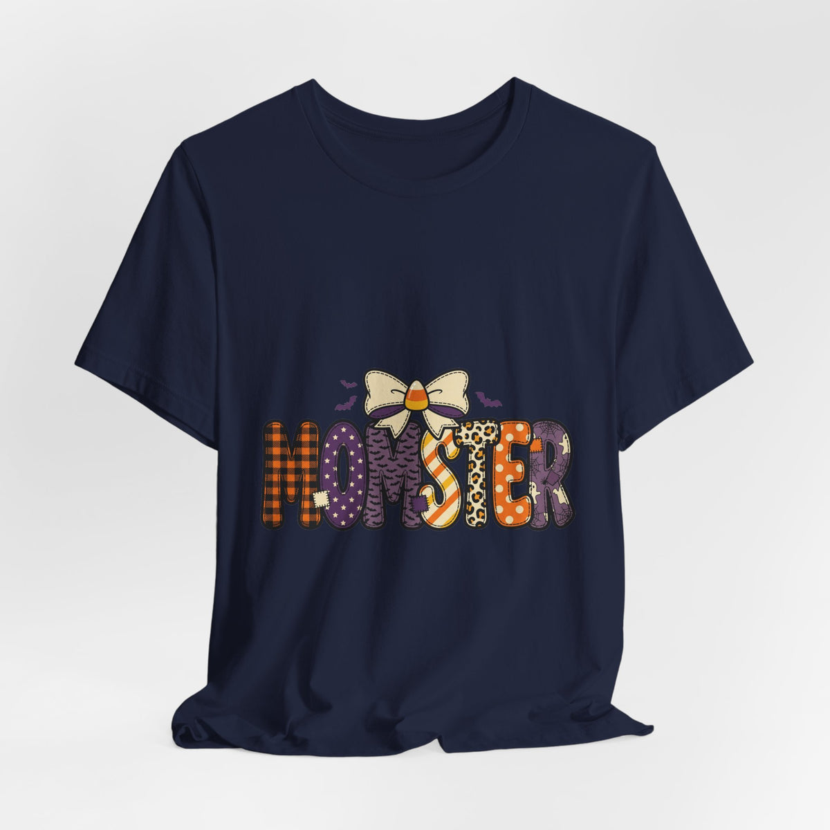 Momster Halloween Graphic Tee | Mom Halloween Shirt, Spooky Plaid Lettering
