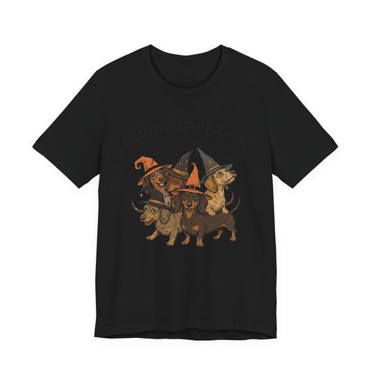 Halloween Hounds T-Shirt — Dachshund Witch Hat Tee