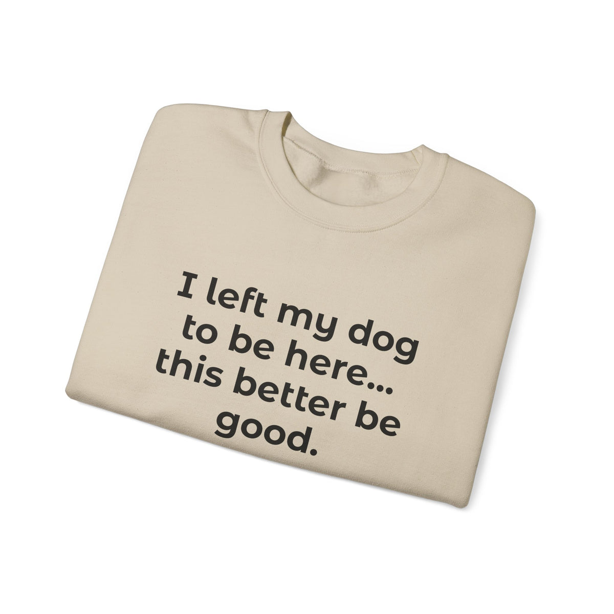 Sweatshirt — “I left my dog to be here... this better be good.” Crewneck
