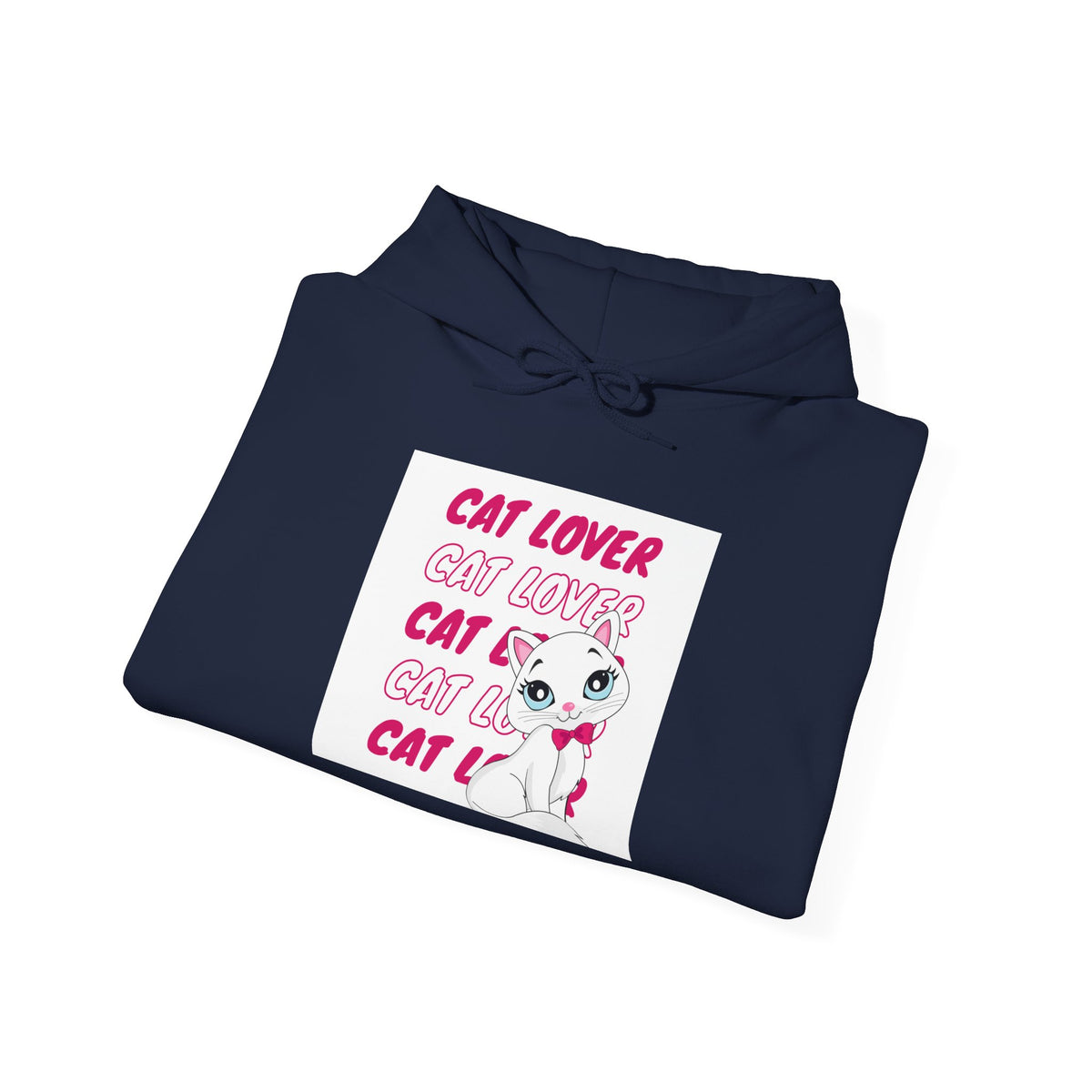 Cat Lover Hoodie — Cute Pink Cat Graphic Pullover