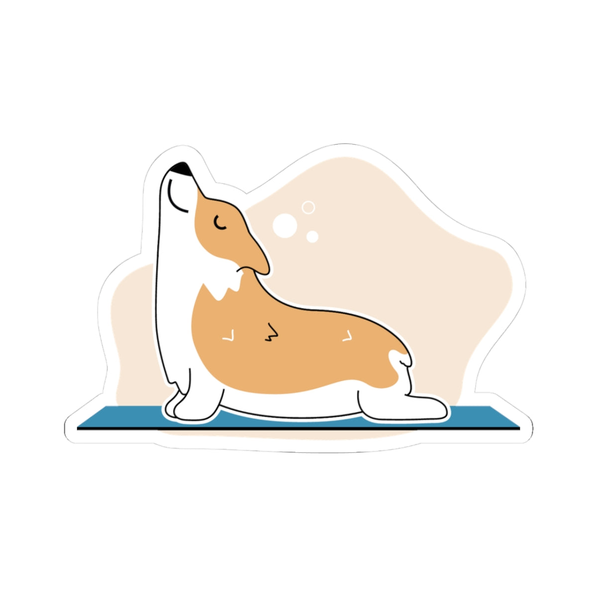 Corgi Yoga Sticker — Cute Stretching Dog Kiss-Cut Vinyl Decal