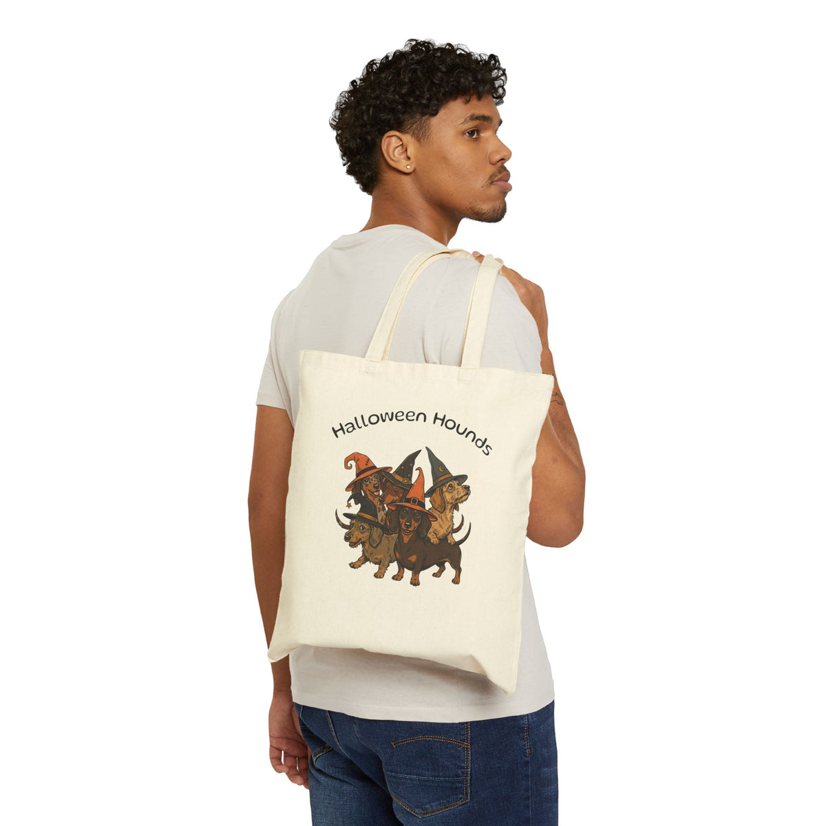 Halloween Hounds Canvas Tote — Trick-or-Treat Dog Costume Bag