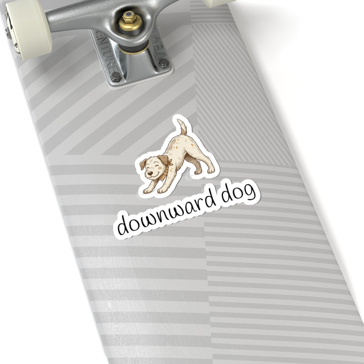 Downward Dog Sticker — Cute Yoga Puppy Kiss-Cut Vinyl Sticker