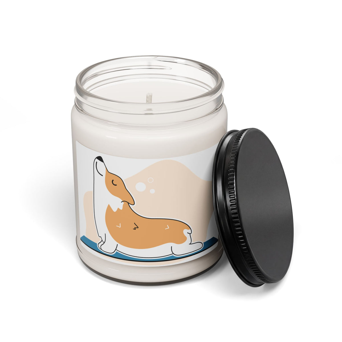 Corgi Stretch Scented Soy Candle — 9oz Relaxing Aromatherapy Jar
