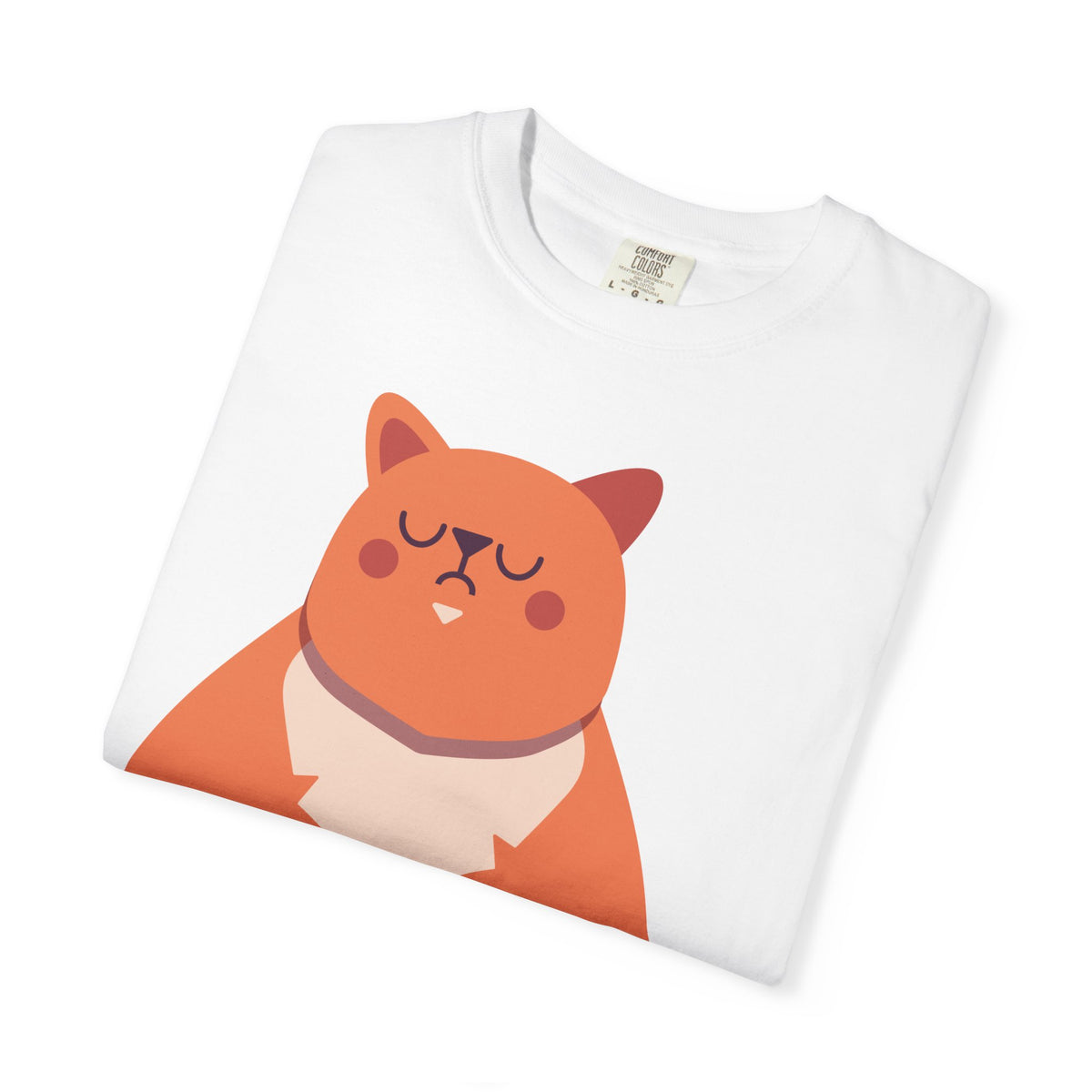 Mindful Cat T-Shirt — Cute Sitting Cat with Tea Illustration