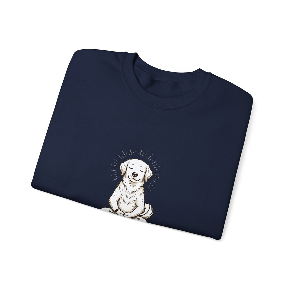 Crewneck Sweatshirt — 'Just Breathe' Meditating Dog Relaxation Pullover