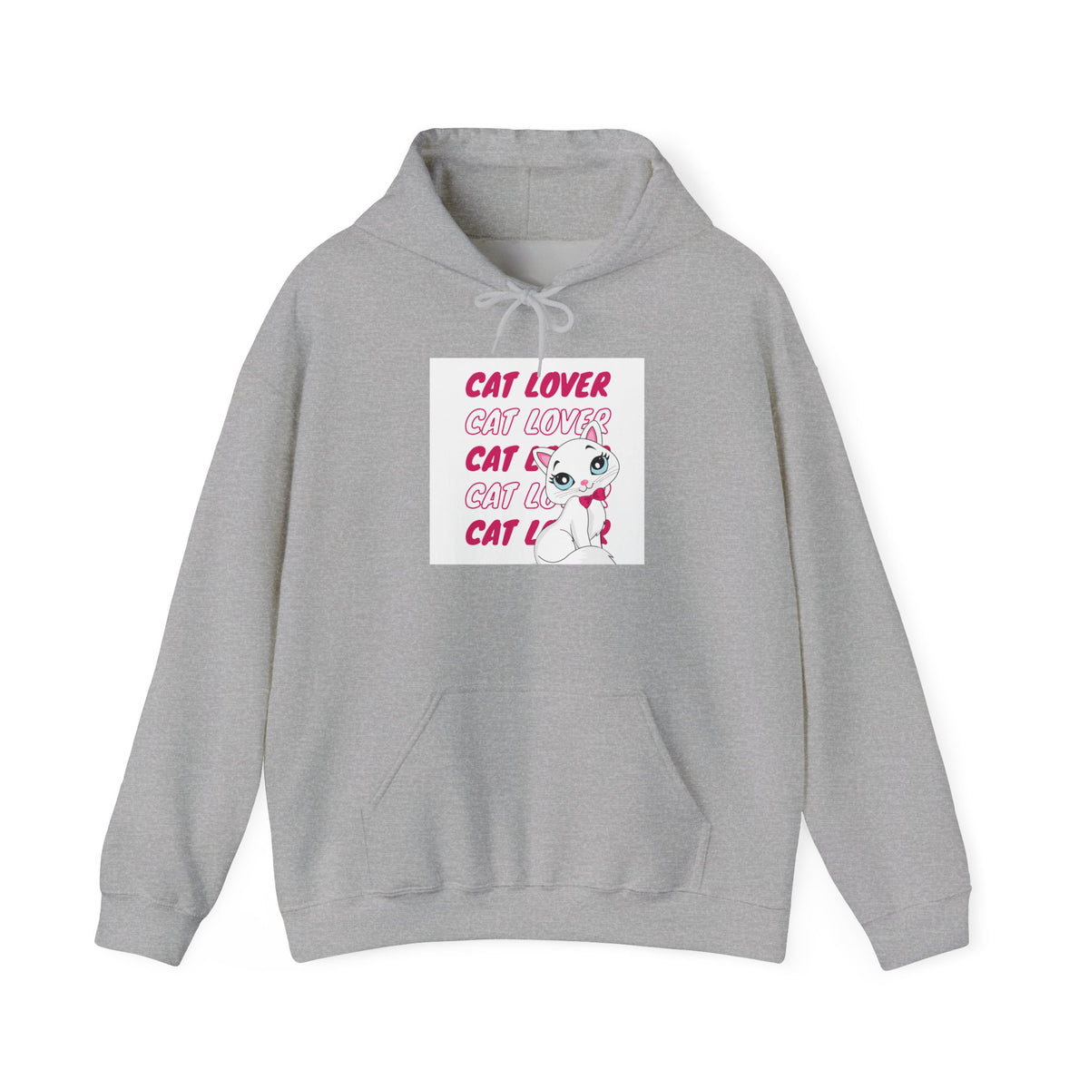 Cat Lover Hoodie — Cute Pink Cat Graphic Pullover