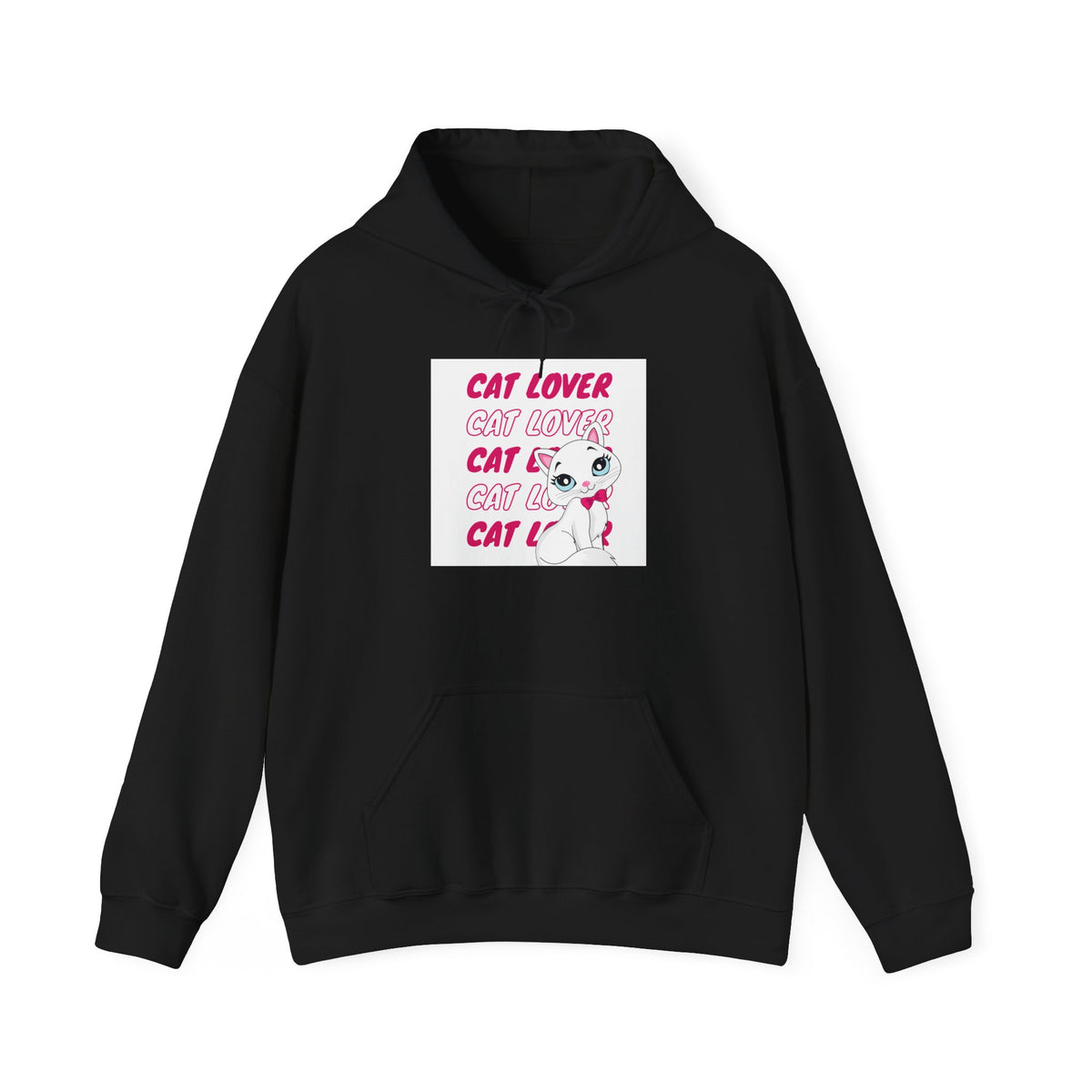 Cat Lover Hoodie — Cute Pink Cat Graphic Pullover