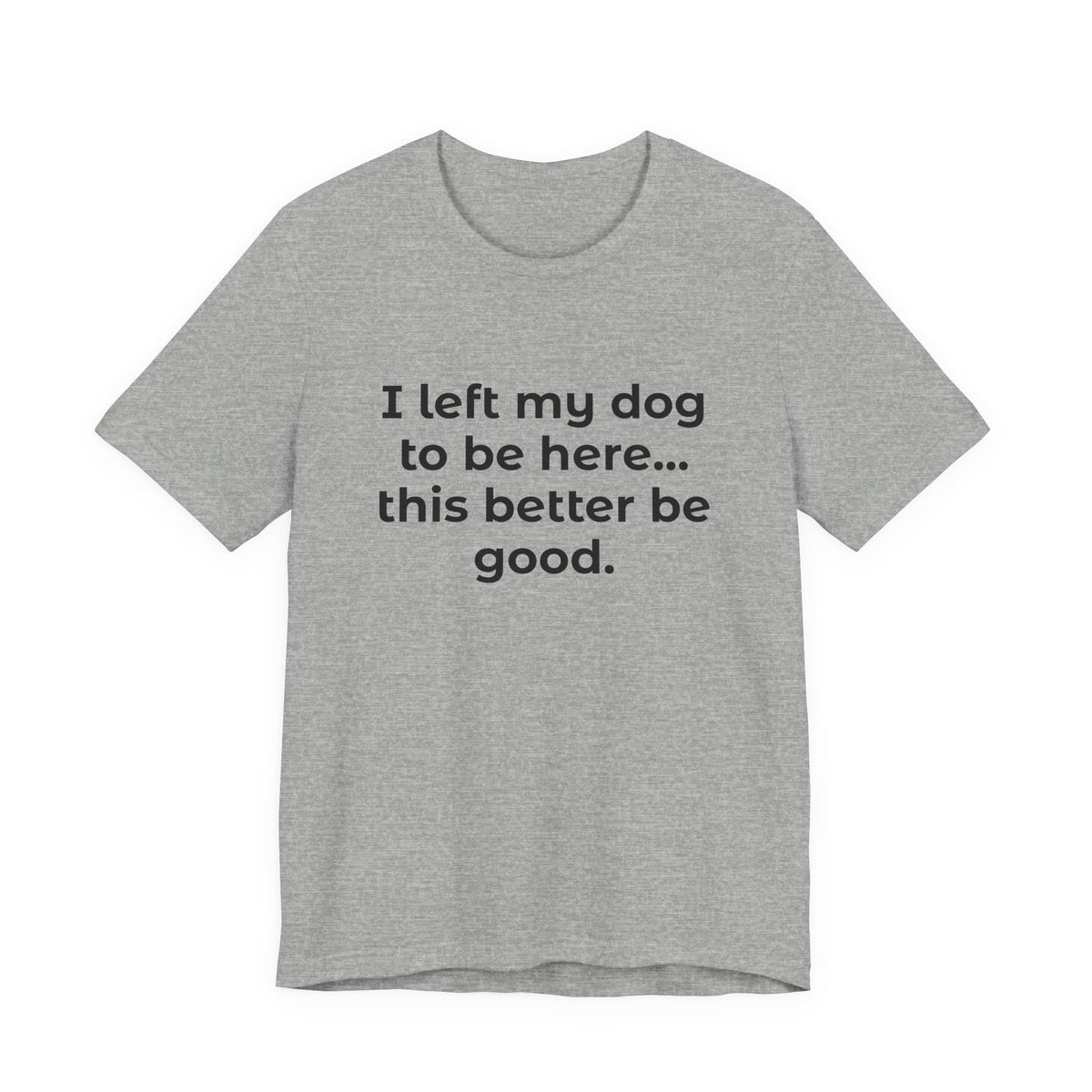 Dog Lover T-Shirt — “I left my dog to be here… this better be good.”