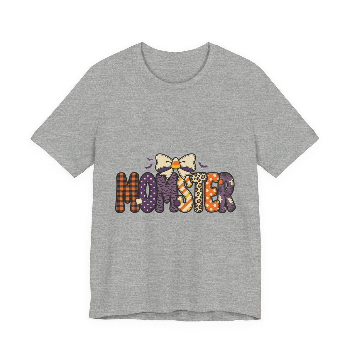 Momster Halloween Graphic Tee | Mom Halloween Shirt, Spooky Plaid Lettering