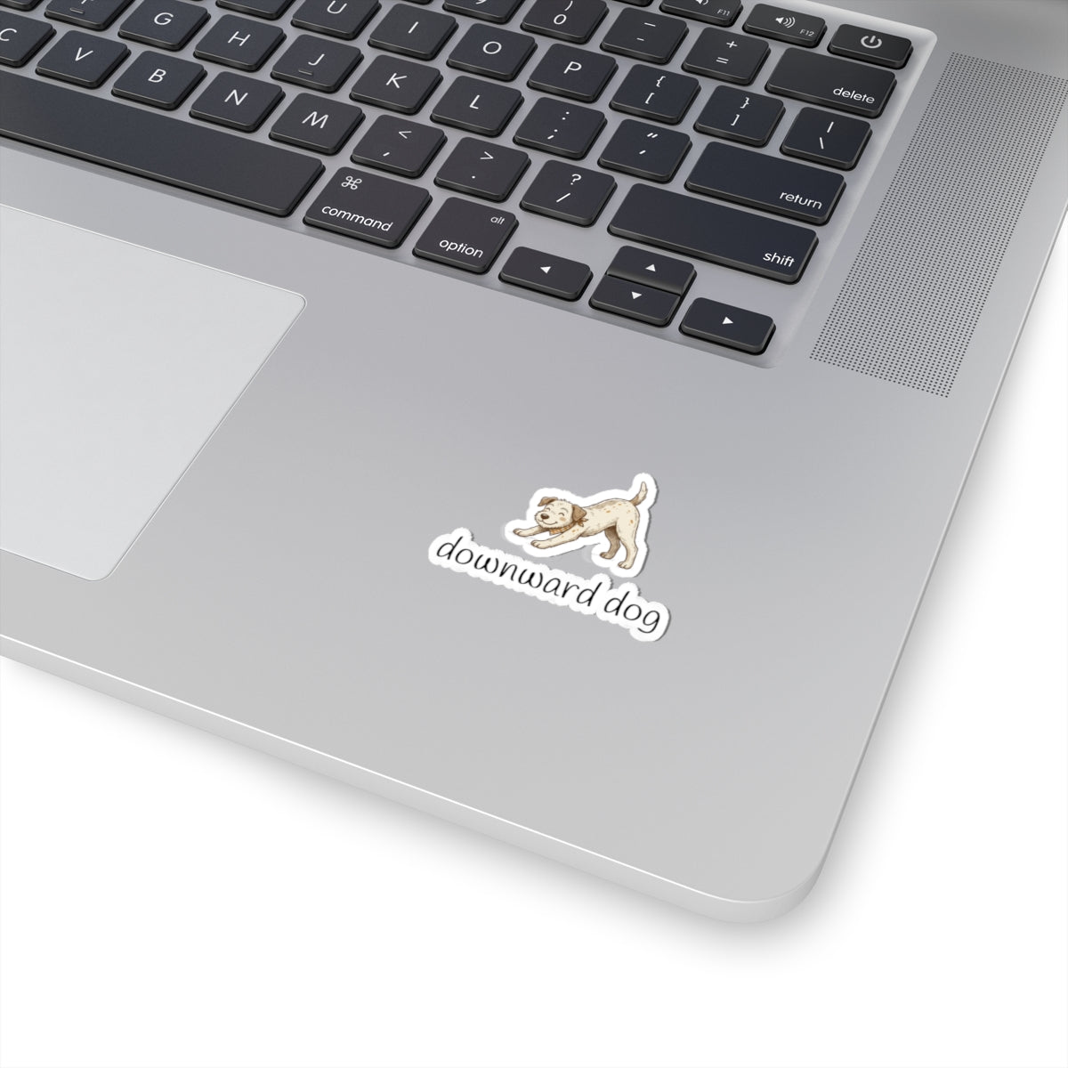 Downward Dog Sticker — Cute Yoga Puppy Kiss-Cut Vinyl Sticker
