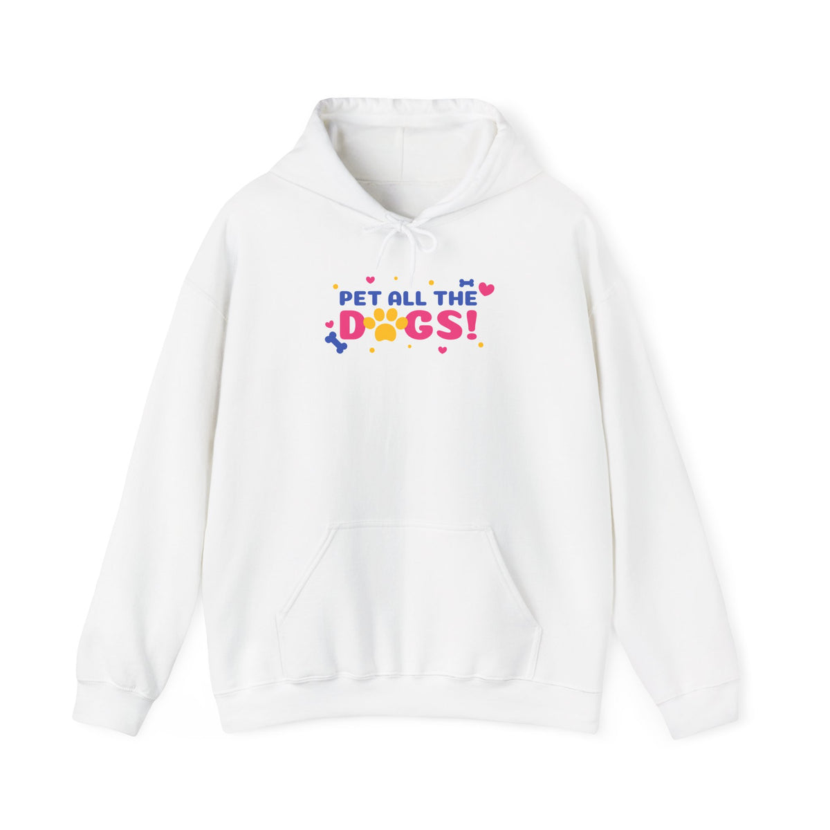 Pet All The Dogs! Cute Dog Lover Hoodie — Colorful Paw Print Design