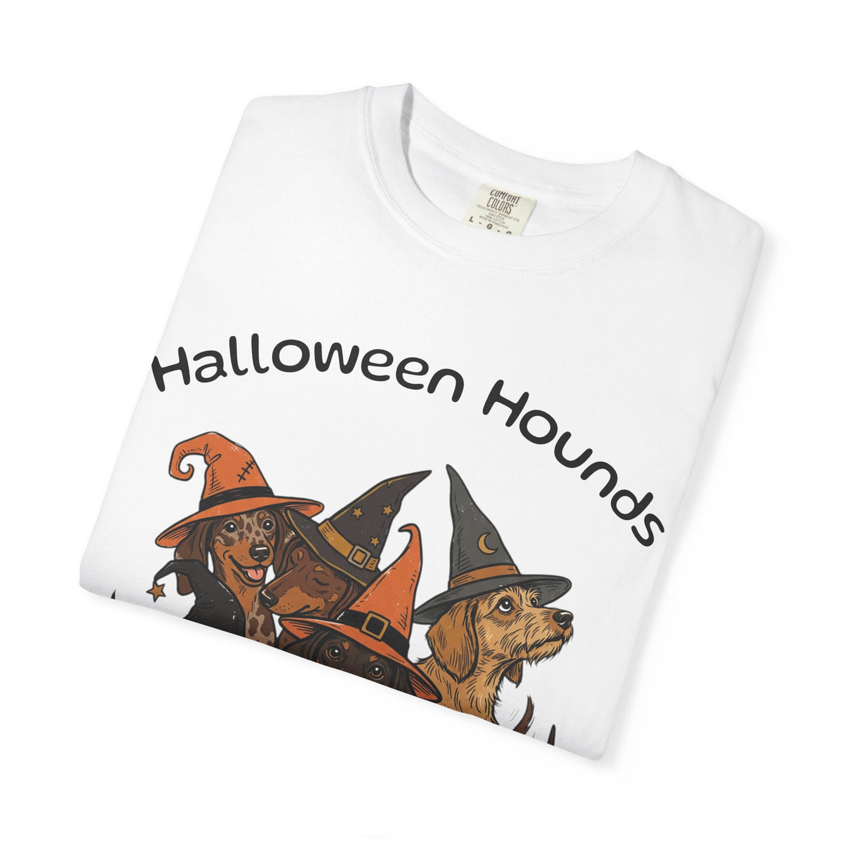 Halloween Hounds T-Shirt – Dachshund Witch Hat Graphic Tee
