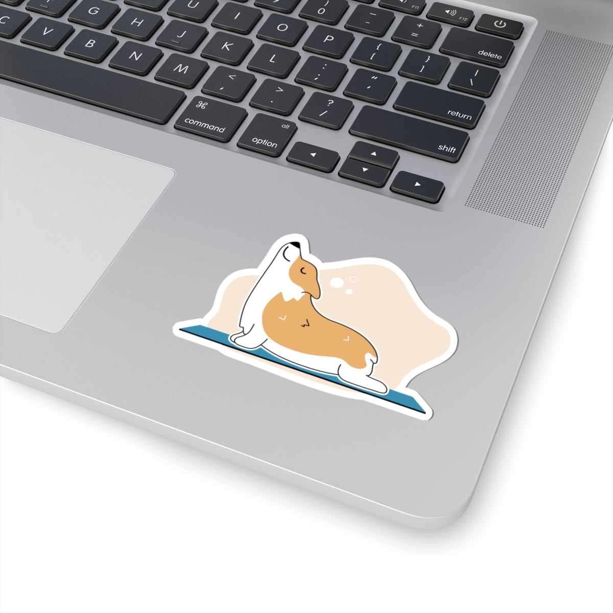 Corgi Yoga Sticker — Cute Stretching Dog Kiss-Cut Vinyl Decal