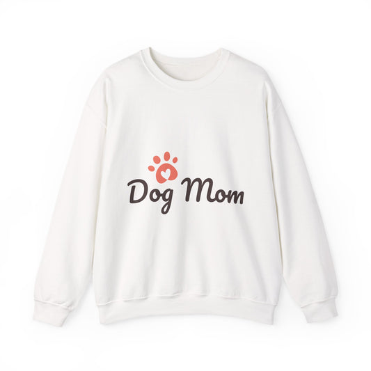 Dog Mom Crewneck Sweatshirt – Cute Paw Print Pullover for Pet Lovers