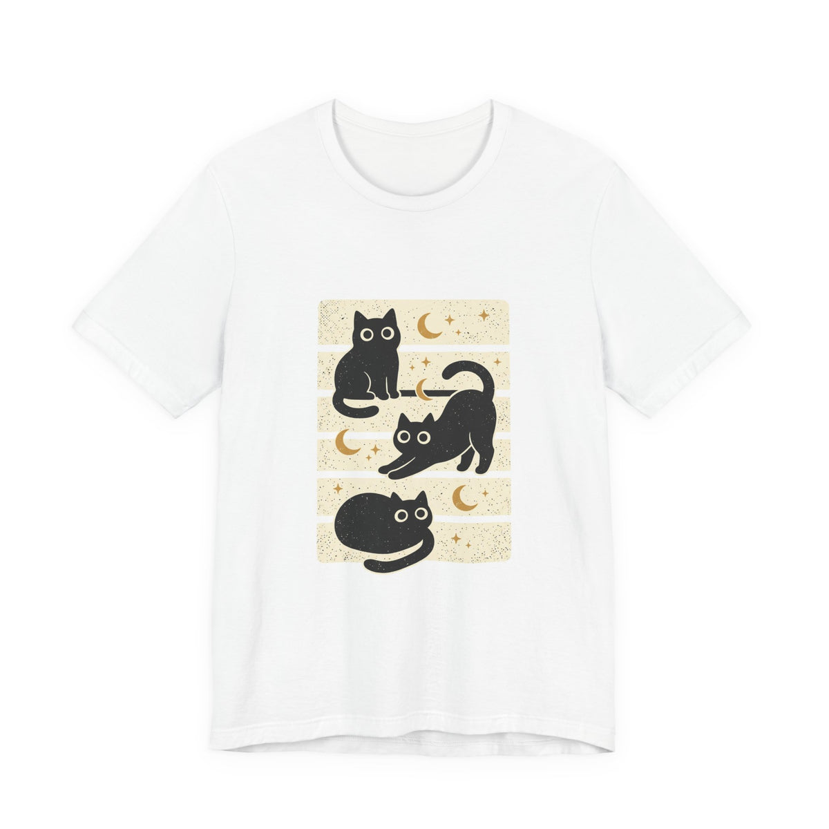 Black Cats Halloween Tee | Vintage Moon Stars