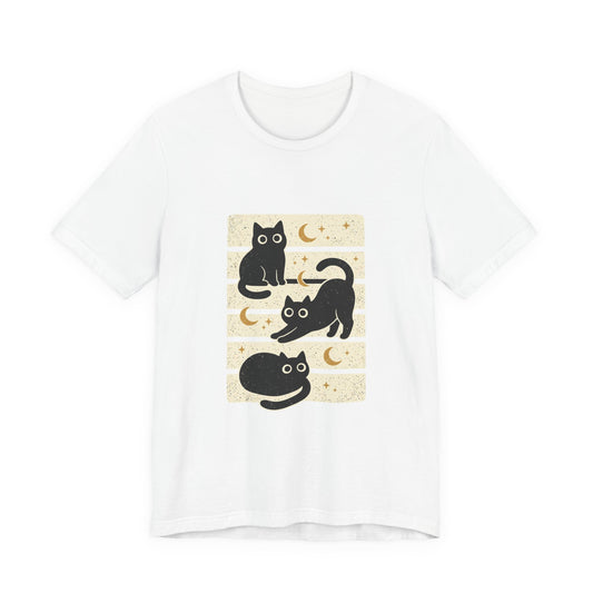 Black Cats Halloween Tee | Vintage Moon Stars