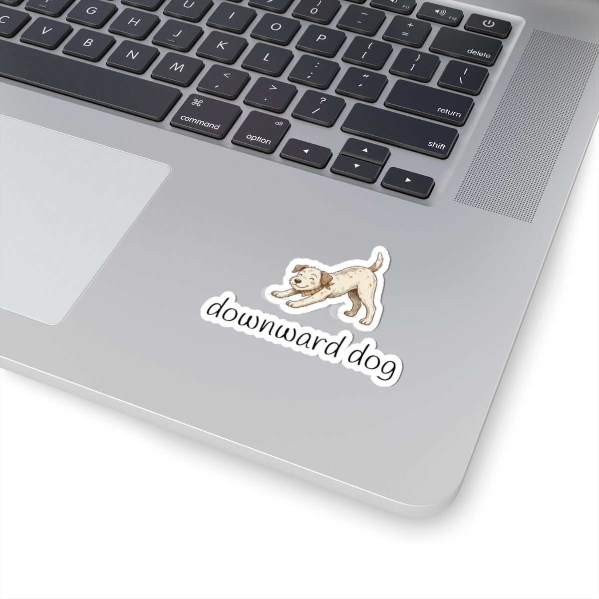 Downward Dog Sticker — Cute Yoga Puppy Kiss-Cut Vinyl Sticker